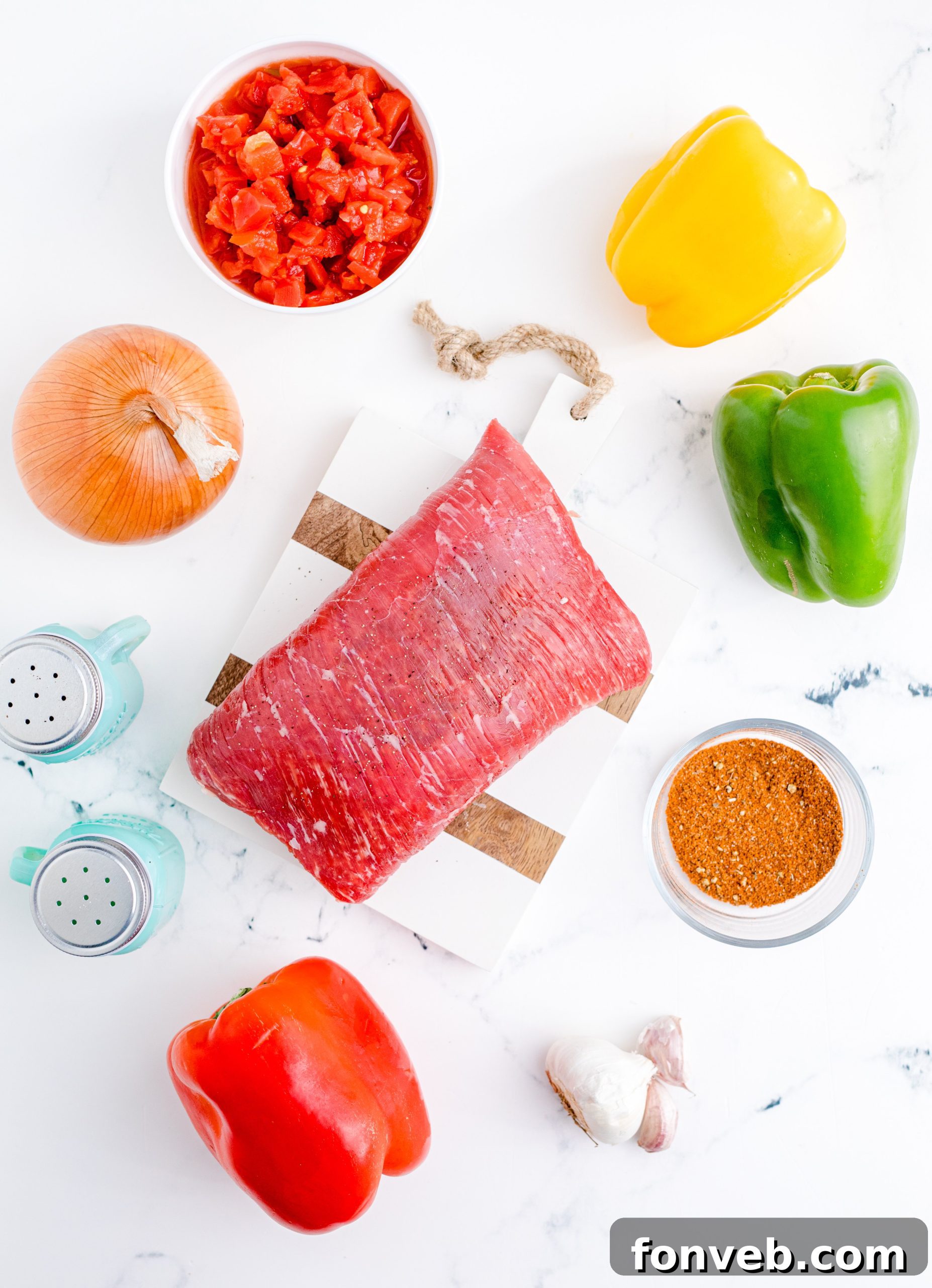 Steak Fajitas ingredients laid out