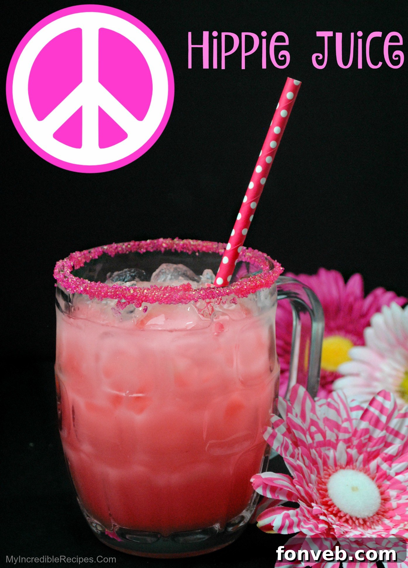 A person relaxing outdoors, sipping Hippie Juice from a tall glass, with a vintage filter, evoking a Grateful Dead music festival vibe.