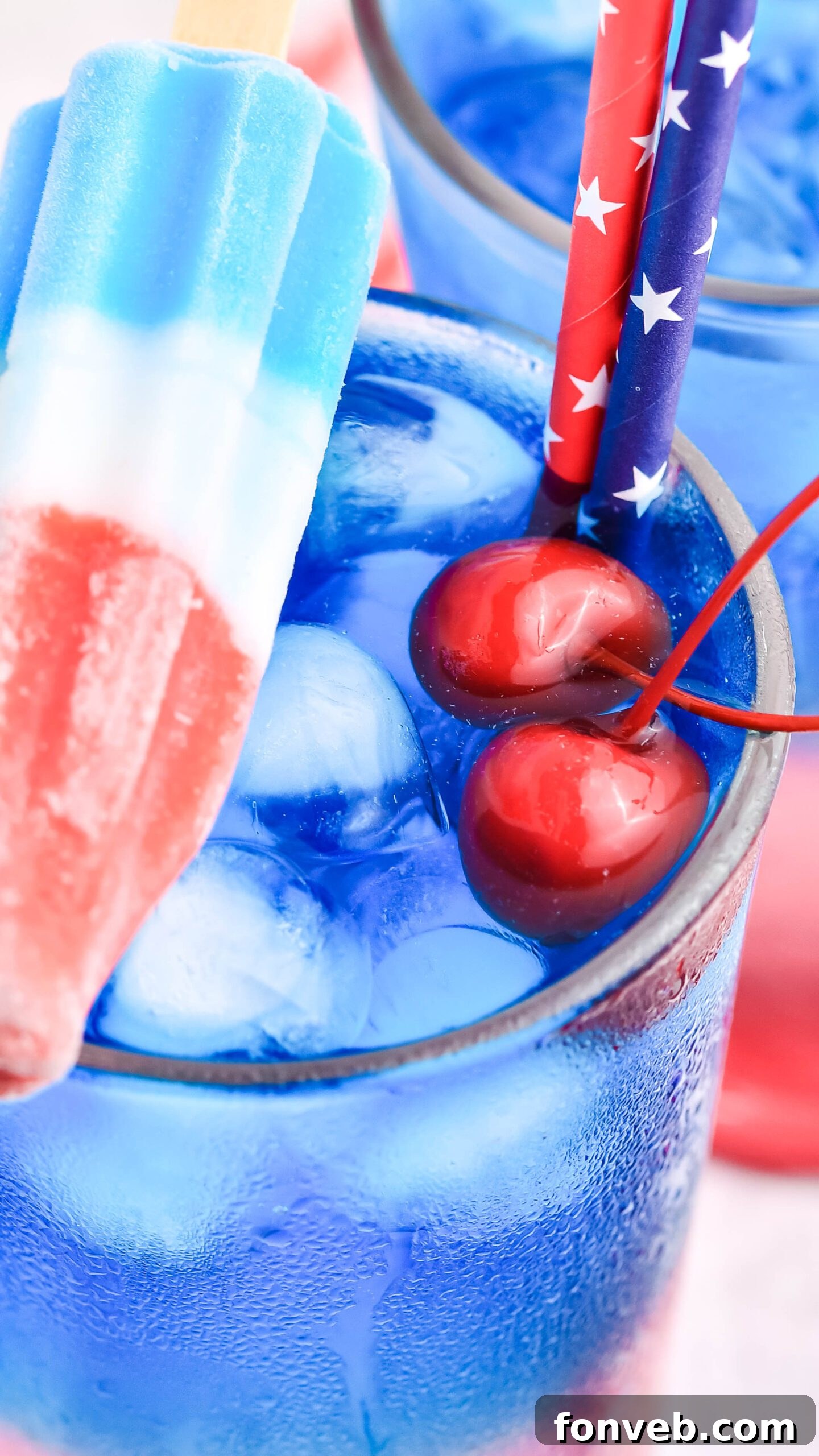 Bomb Pop Cocktail Drink up close