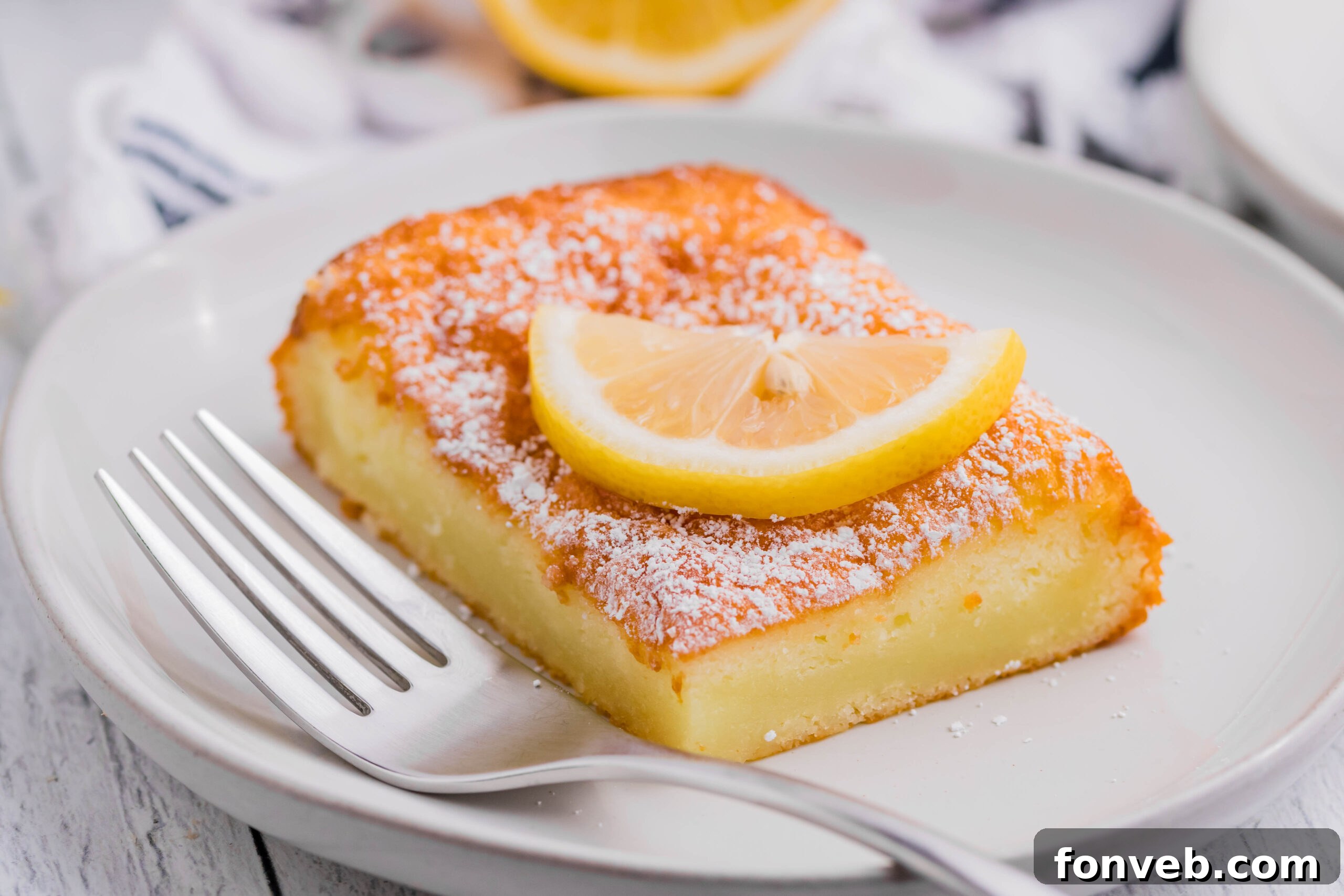 2 Ingredient Lemon Bars close up shot