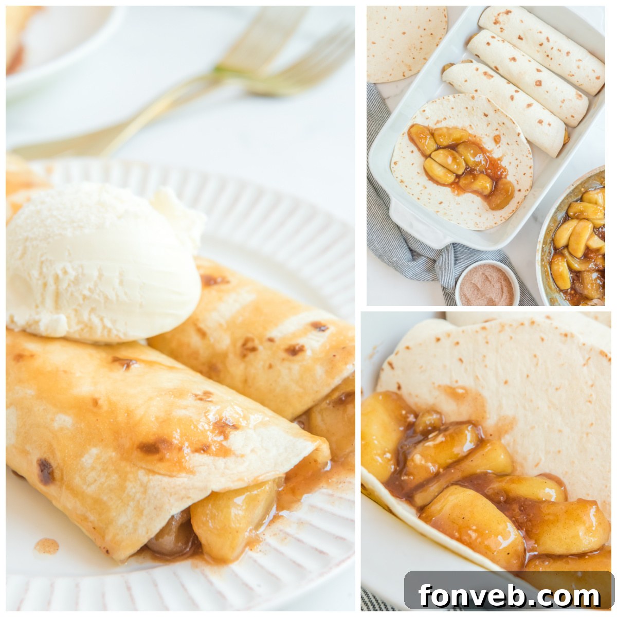 Apple Pie Enchiladas collage