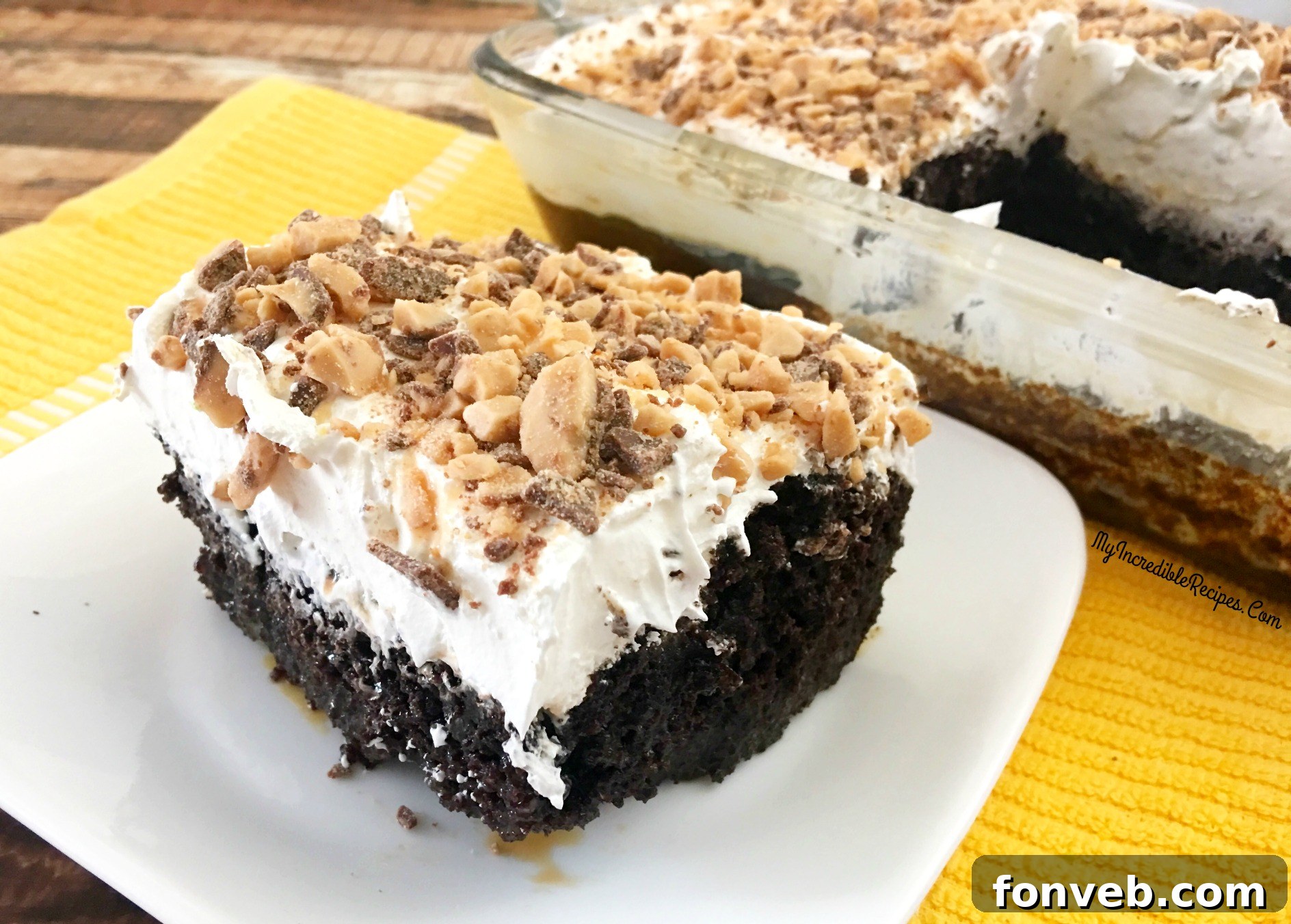 Another enticing dessert, possibly a Butterfinger Cake