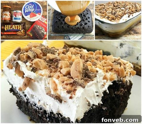 Collage of Better Than Sex Cake images perfect for Pinterest sharing