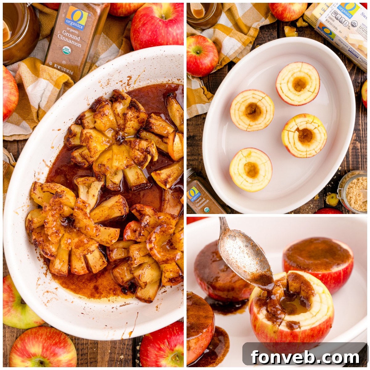 Oven Baked Bloomin Apples collage