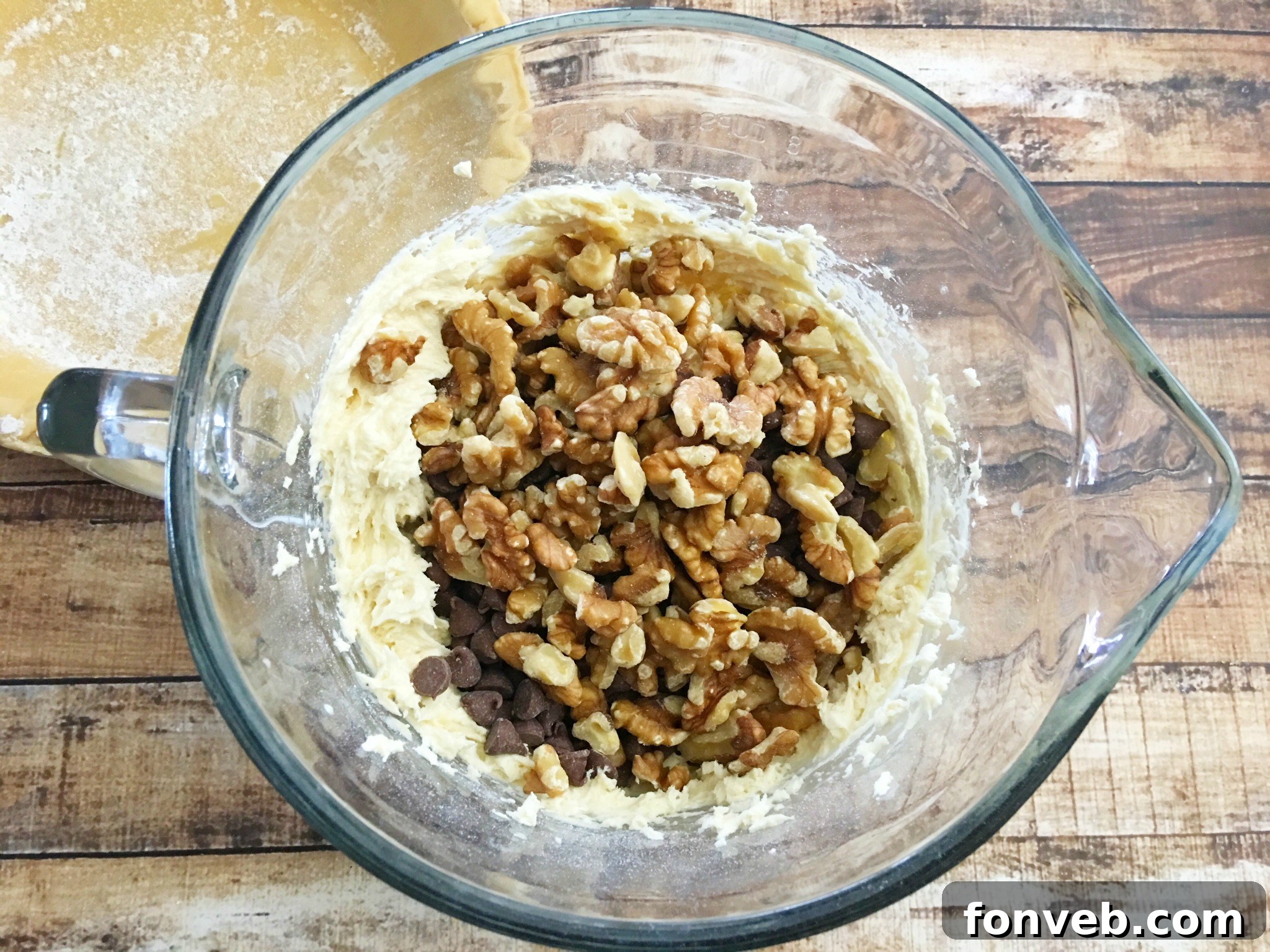 Ingredients being mixed for the pie filling