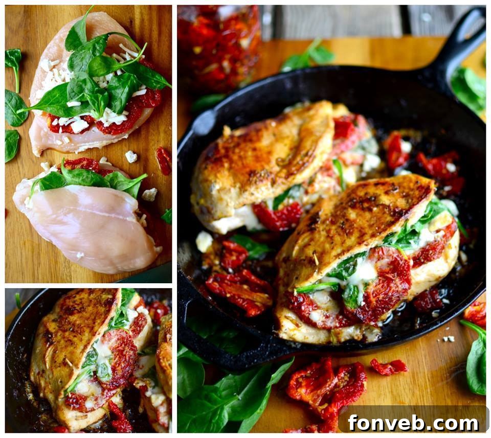 Sundried Tomato, Spinach, & Cheese Stuffed Chicken