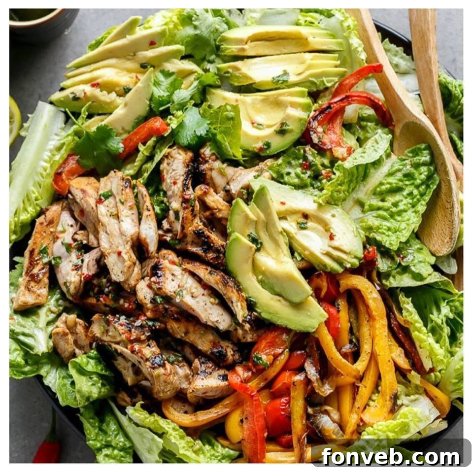 Grilled Chilli Lime Chicken Fajita Salad