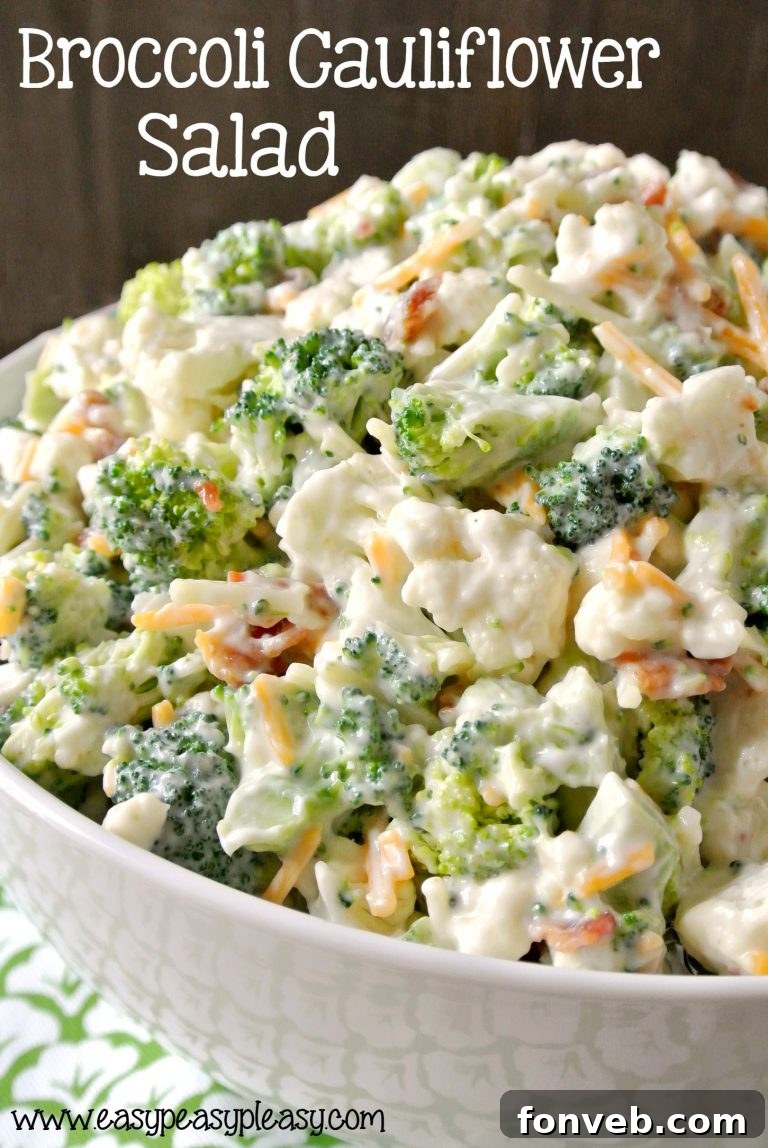 Deliciously Sweet Broccoli Cauliflower Salad