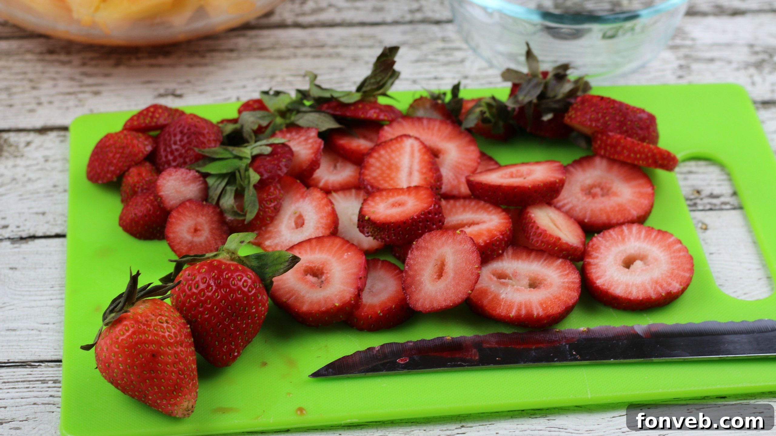 Strawberry Cantaloupe Popsicles Process 2