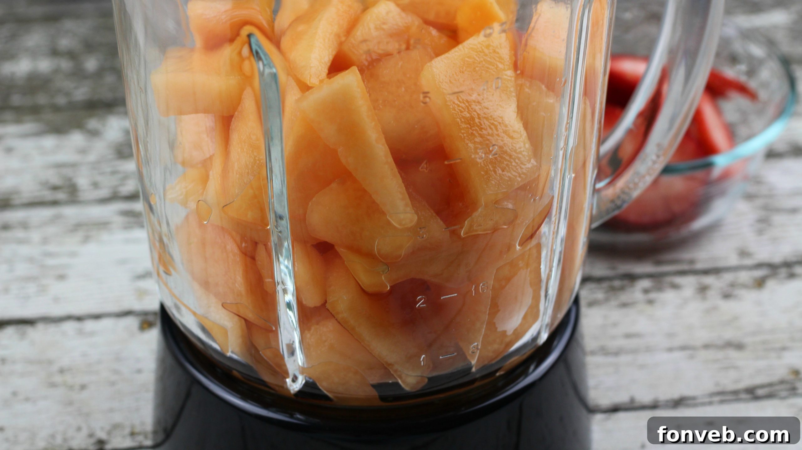 Strawberry Cantaloupe Popsicles Process 4