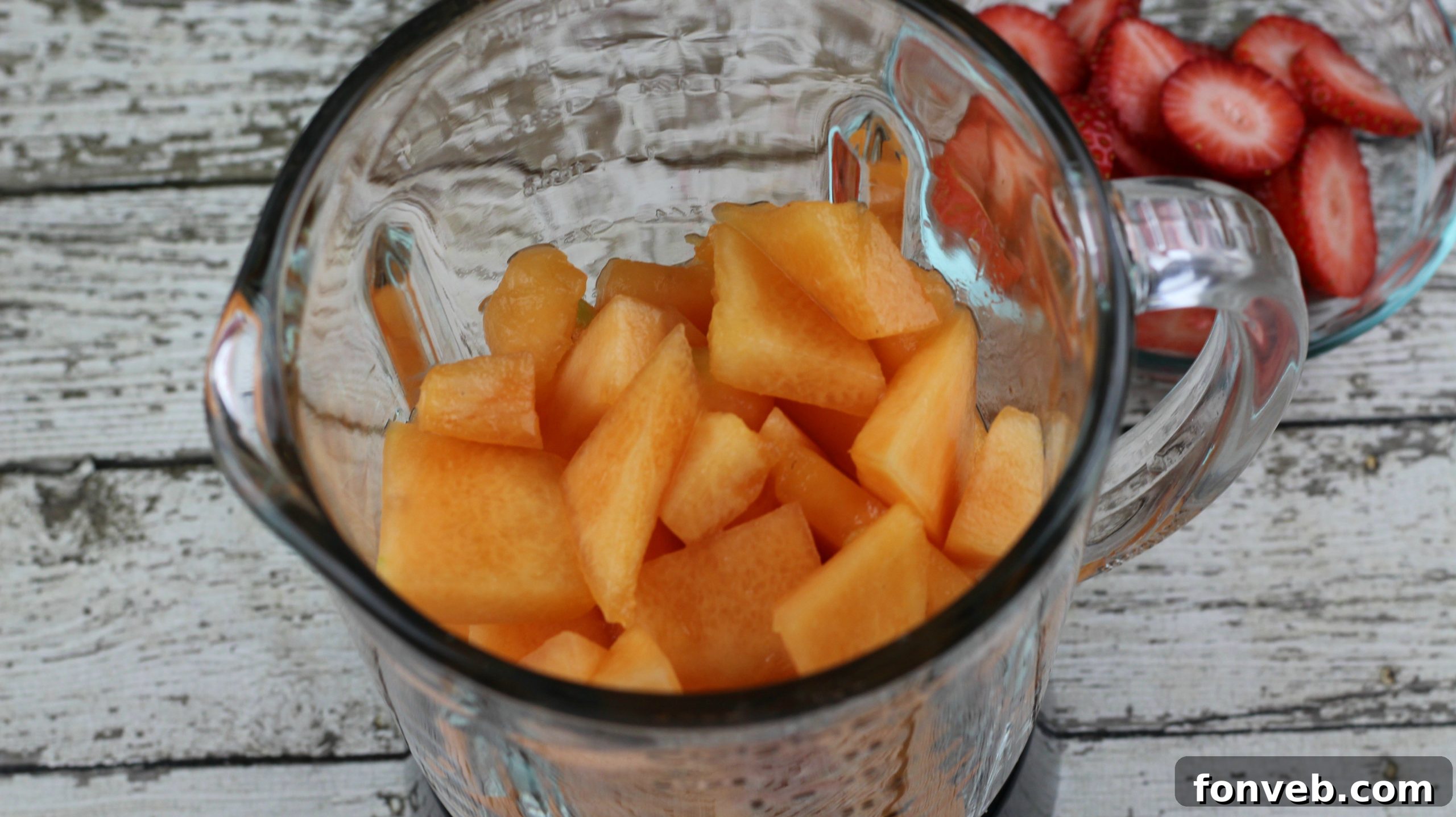 Strawberry Cantaloupe Popsicles Process 3