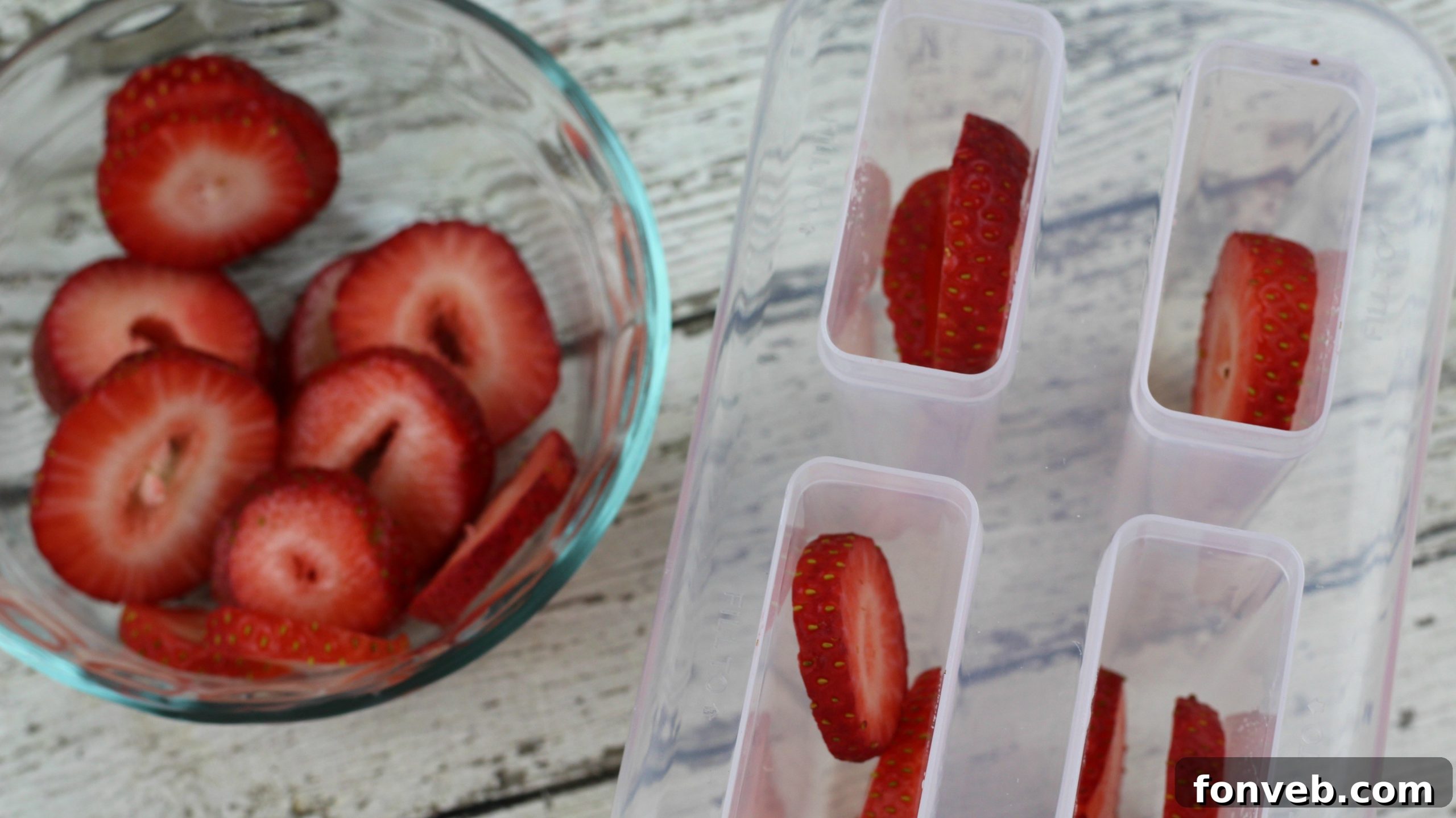 Strawberry Cantaloupe Popsicles Process 5