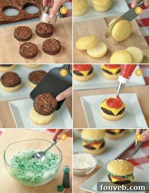 Fun Cheeseburger Cupcakes