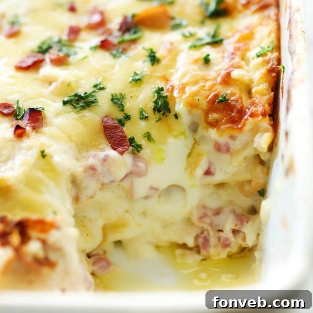 Rich Chicken Cordon Bleu Lasagna