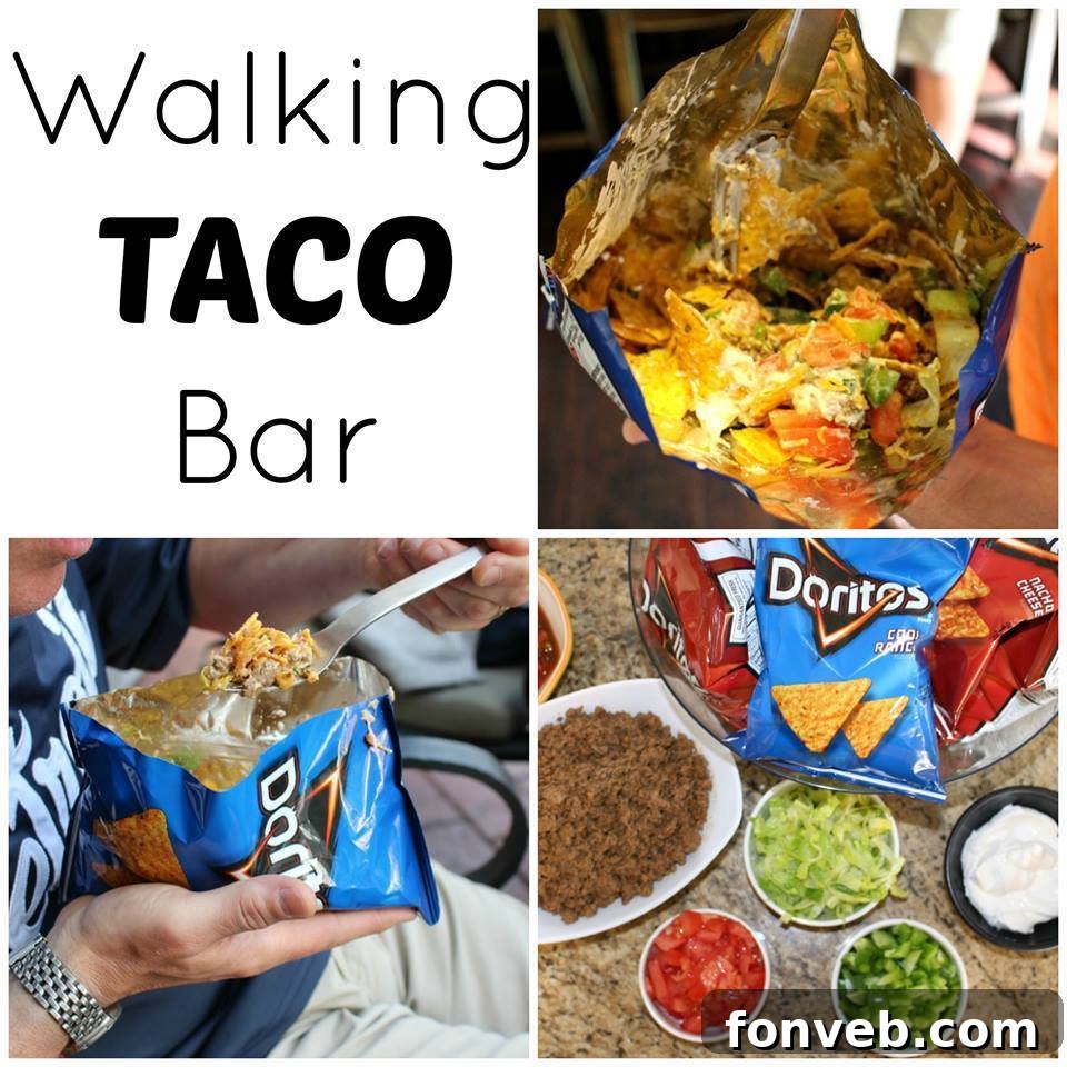 Fun Walking Taco Bar for parties and camping