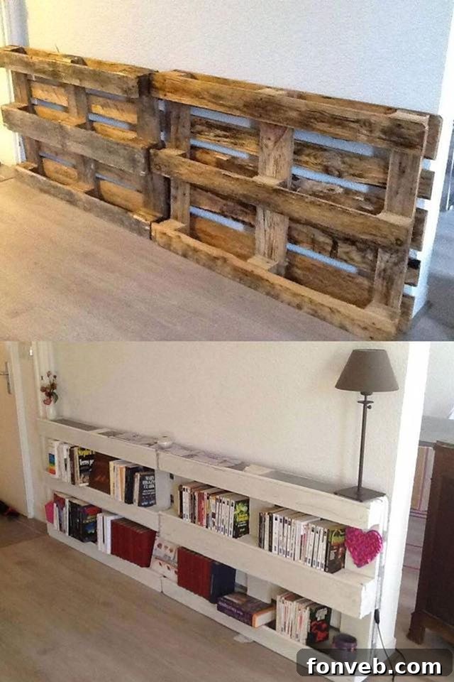 Inspiring Pallet Creations for Your Home 8 DIY Pallet Bookshelves, an easy and creative storage solution