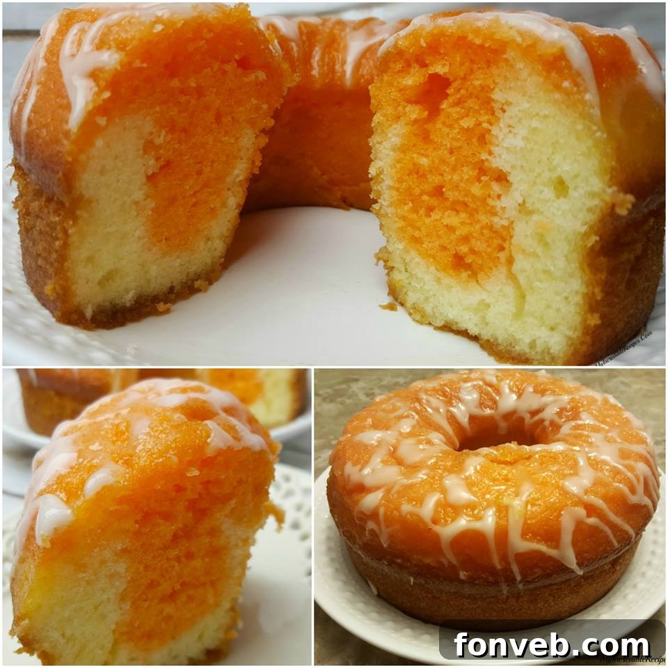 Square image of Orange Creamsicle Cake with text overlay