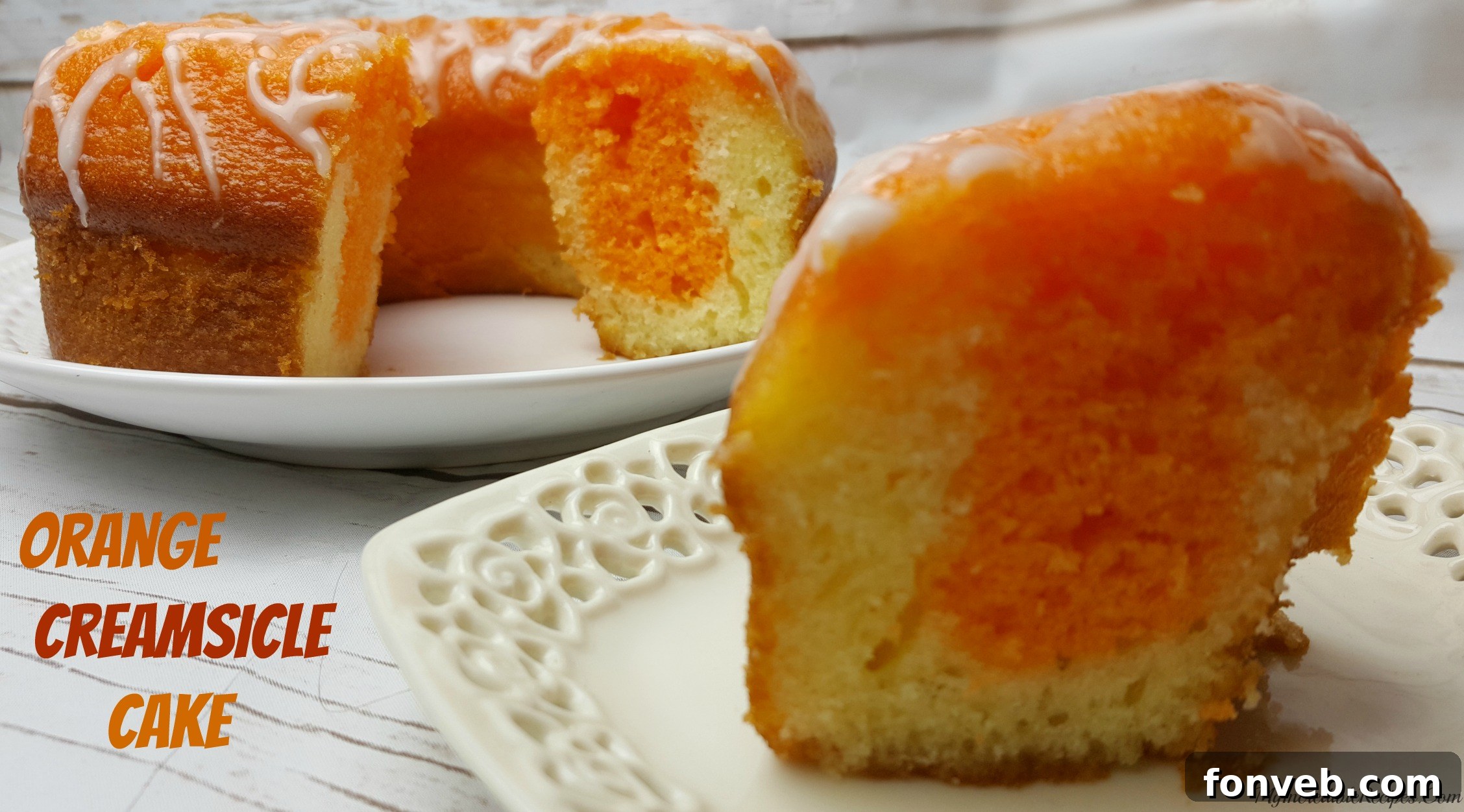 Overhead shot of Orange Creamsicle Cake