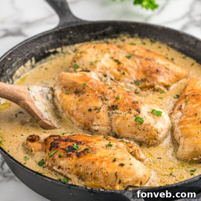 Cheesy Garlic Butter Mushroom Stuffed Chicken