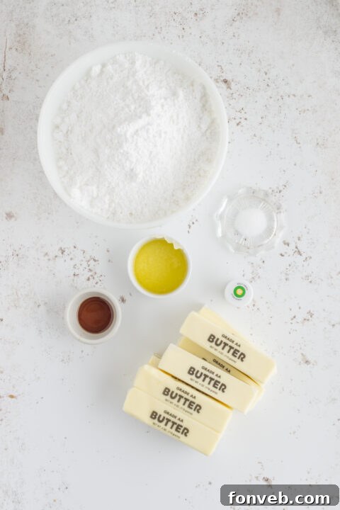 Close-up of a bowl of butter and shortening, ready for mixing.