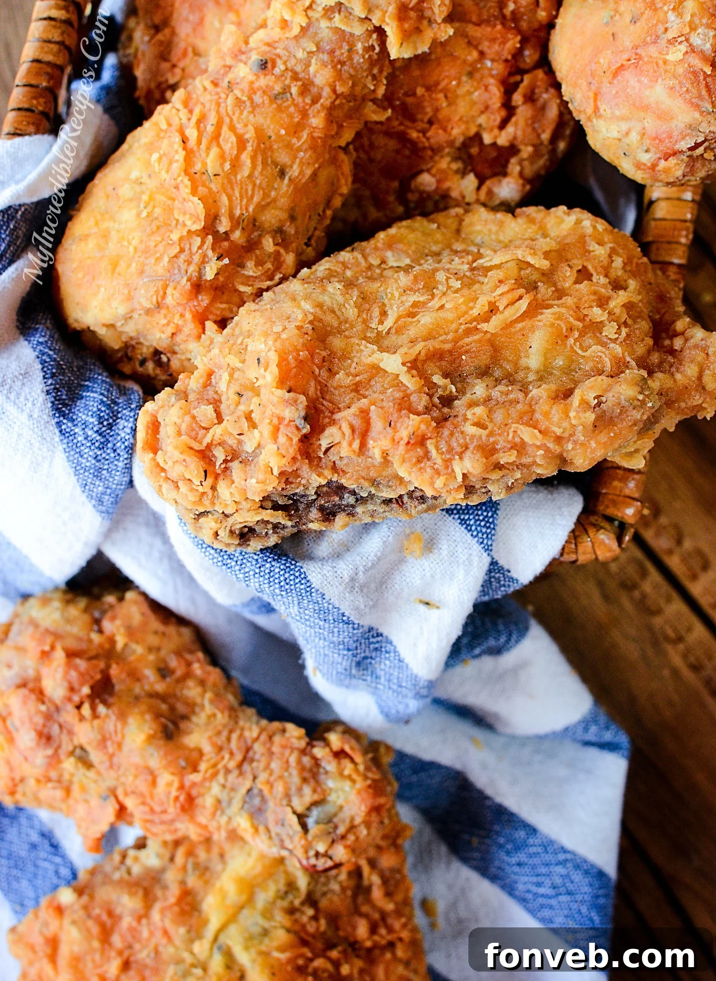 The Southern KFC Fried Chicken Secret Uncovered 16 A close-up of perfectly cooked fried chicken, emphasizing its inviting color and texture, ideal for any meal.