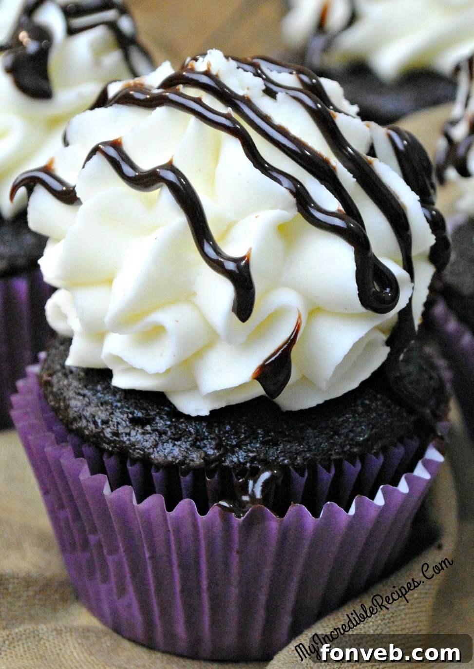 Rich Chocolate Kahlua Cupcakes with coffee liqueur frosting