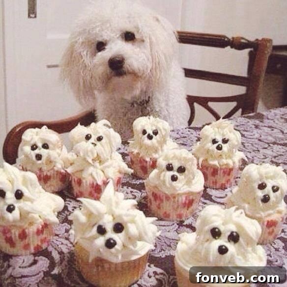 Simple and cute Dog Cupcakes perfect for kids' parties