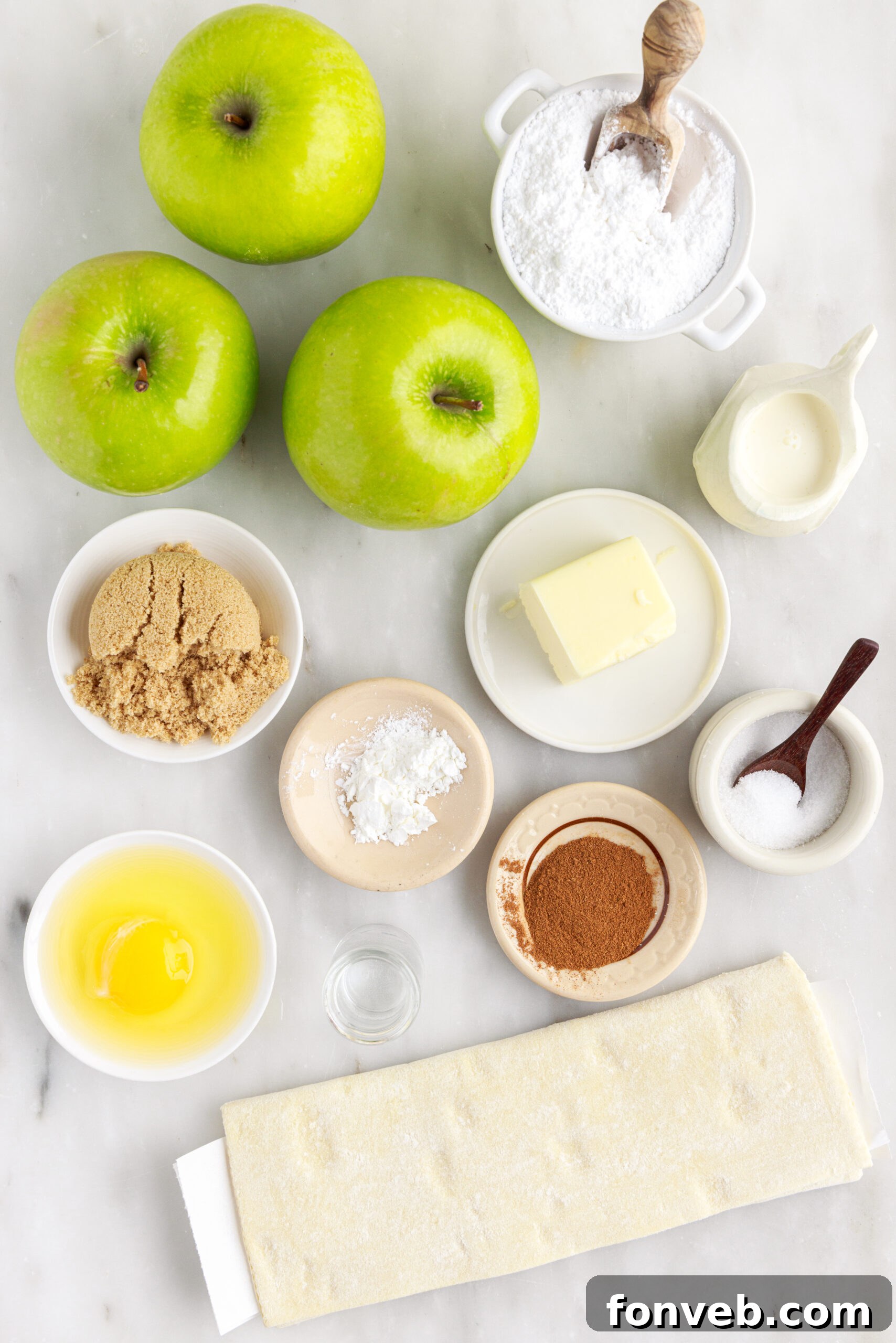 Overhead view of all ingredients needed for this recipe. 