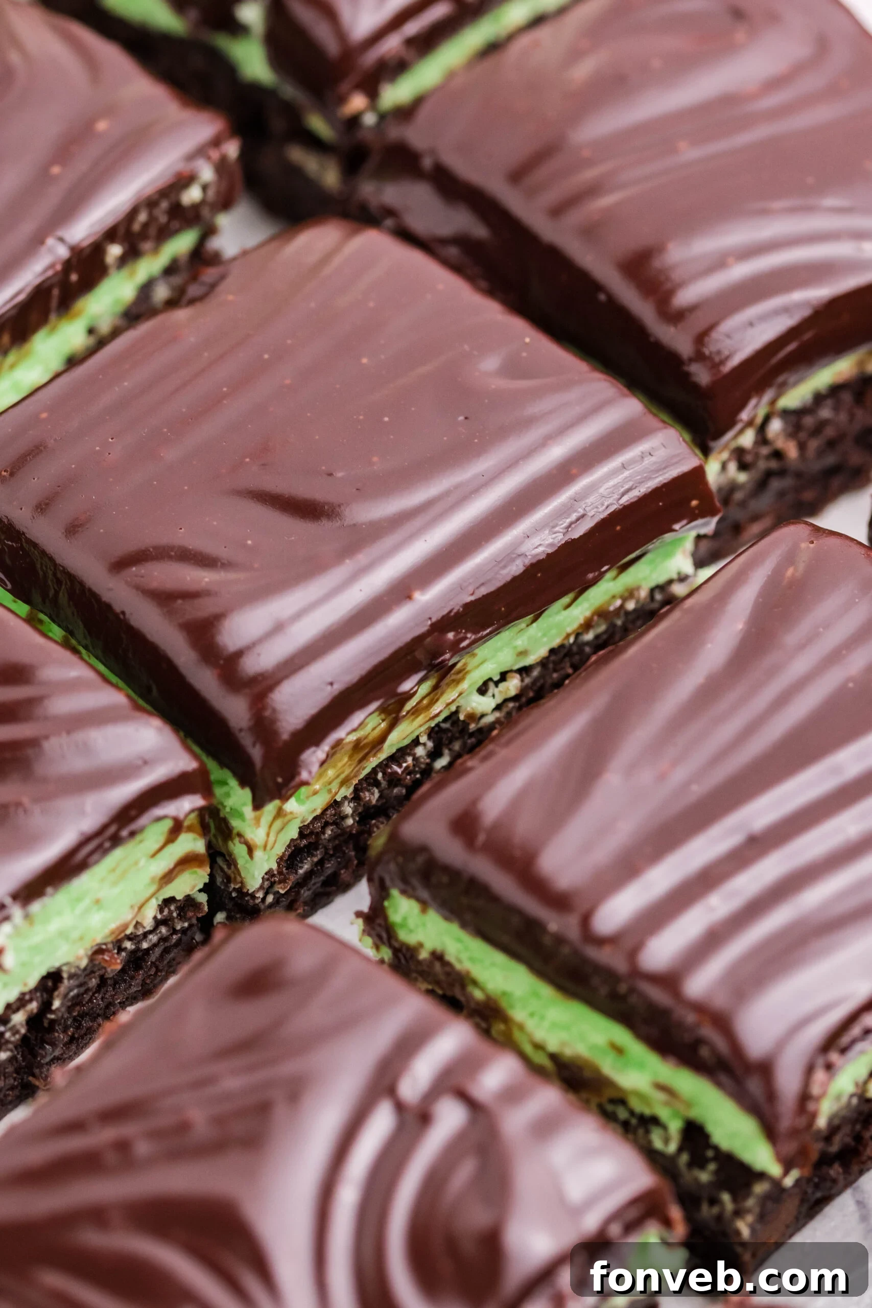 Overhead view of the chocolate topping.