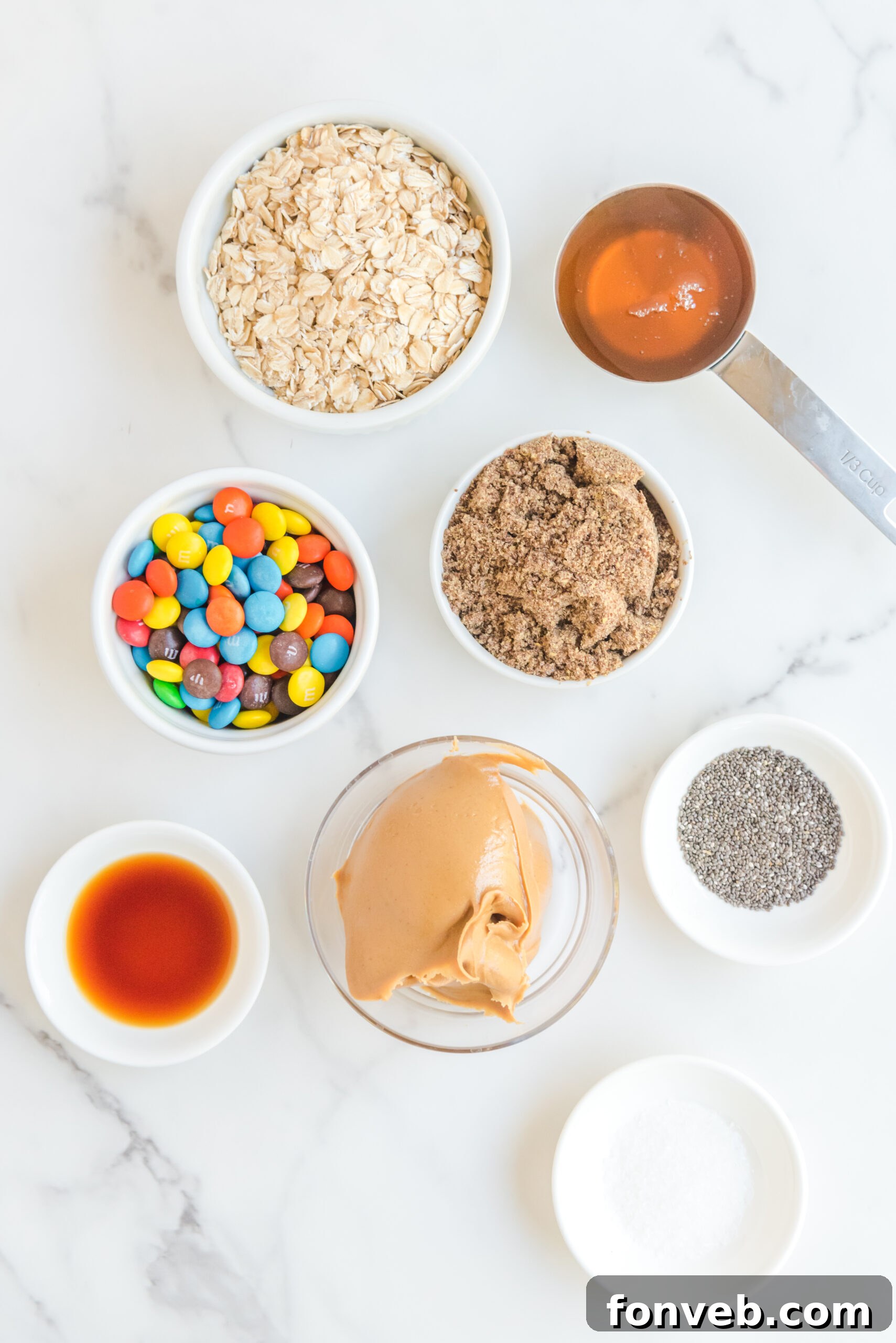 Overhead view of ingredients needed for this recipe.