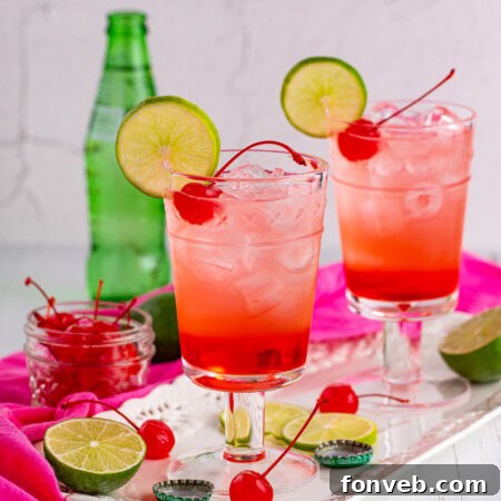 A perfectly mixed Dirty Shirley Temple cocktail.