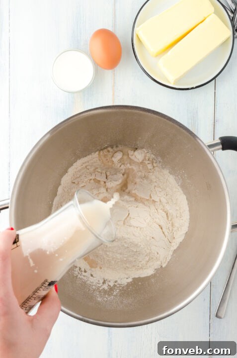 Step-by-step image of croissant dough being rolled out.