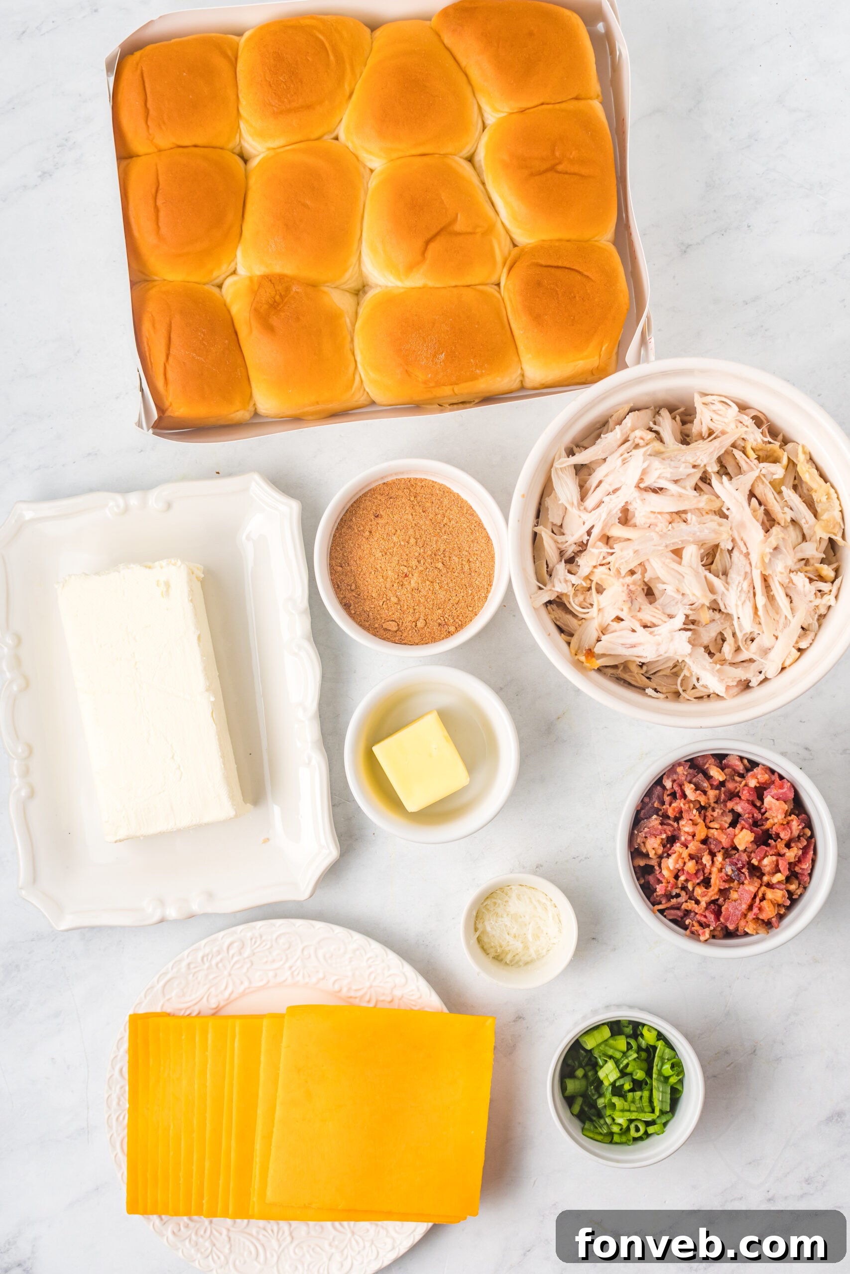 Overhead view of the ingredients needed to complete this recipe.