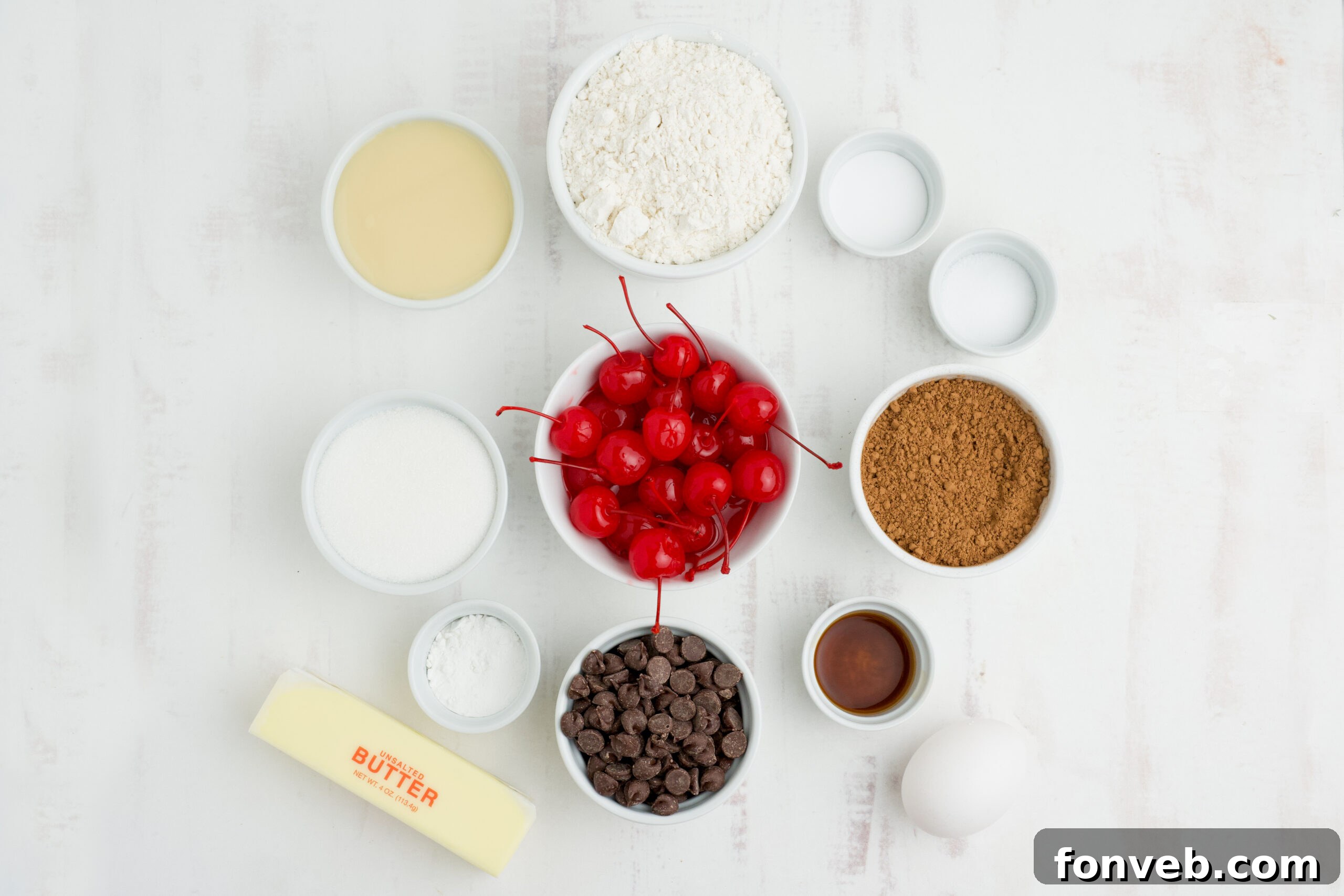 Overhead view of all ingredients needed for this recipe.