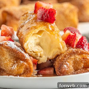 Cheesecake Egg Rolls, perfectly golden brown and crispy.