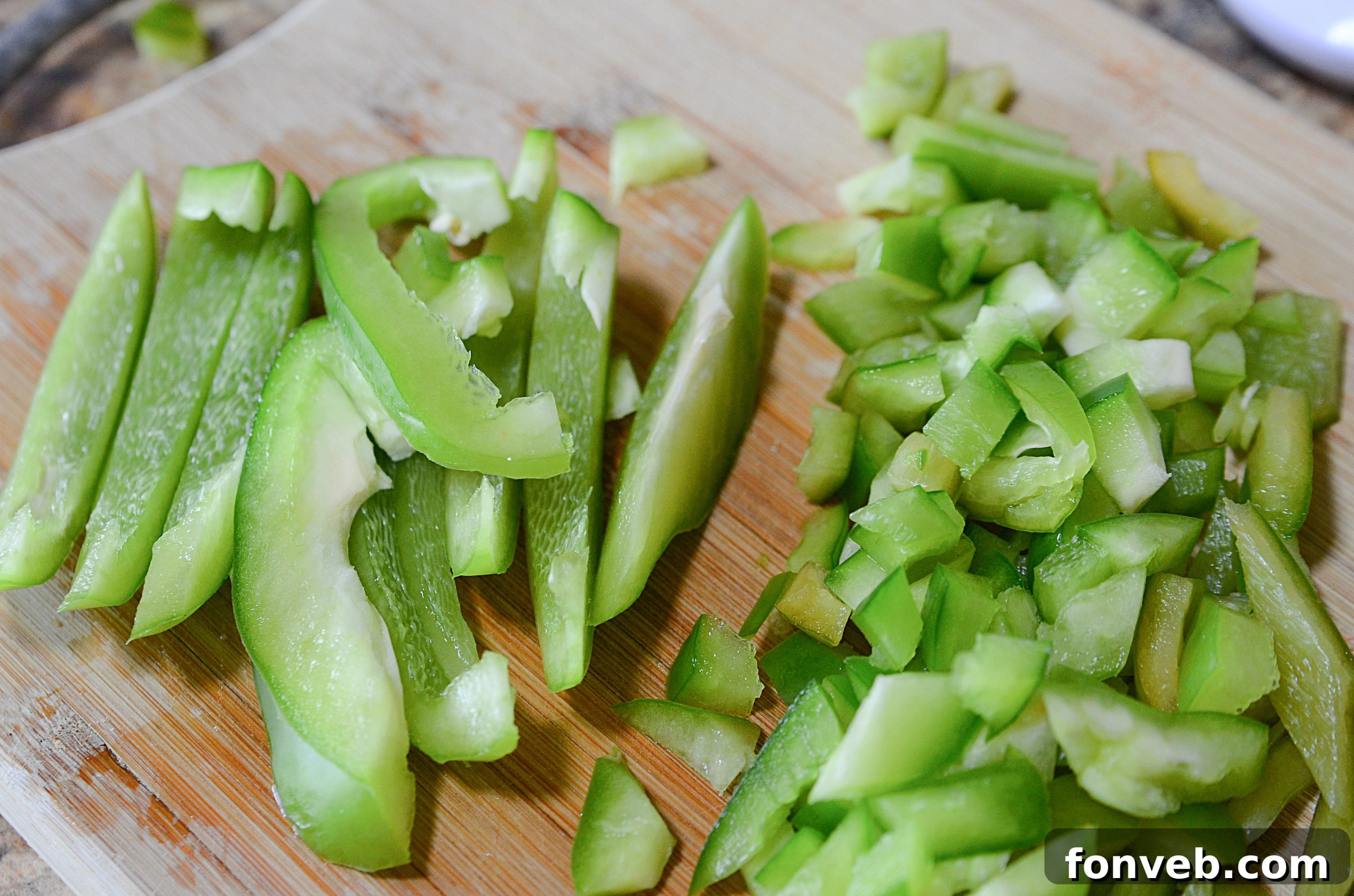 Nana's American Chop Suey 3 Close-up of American Chop Suey with colorful bell peppers