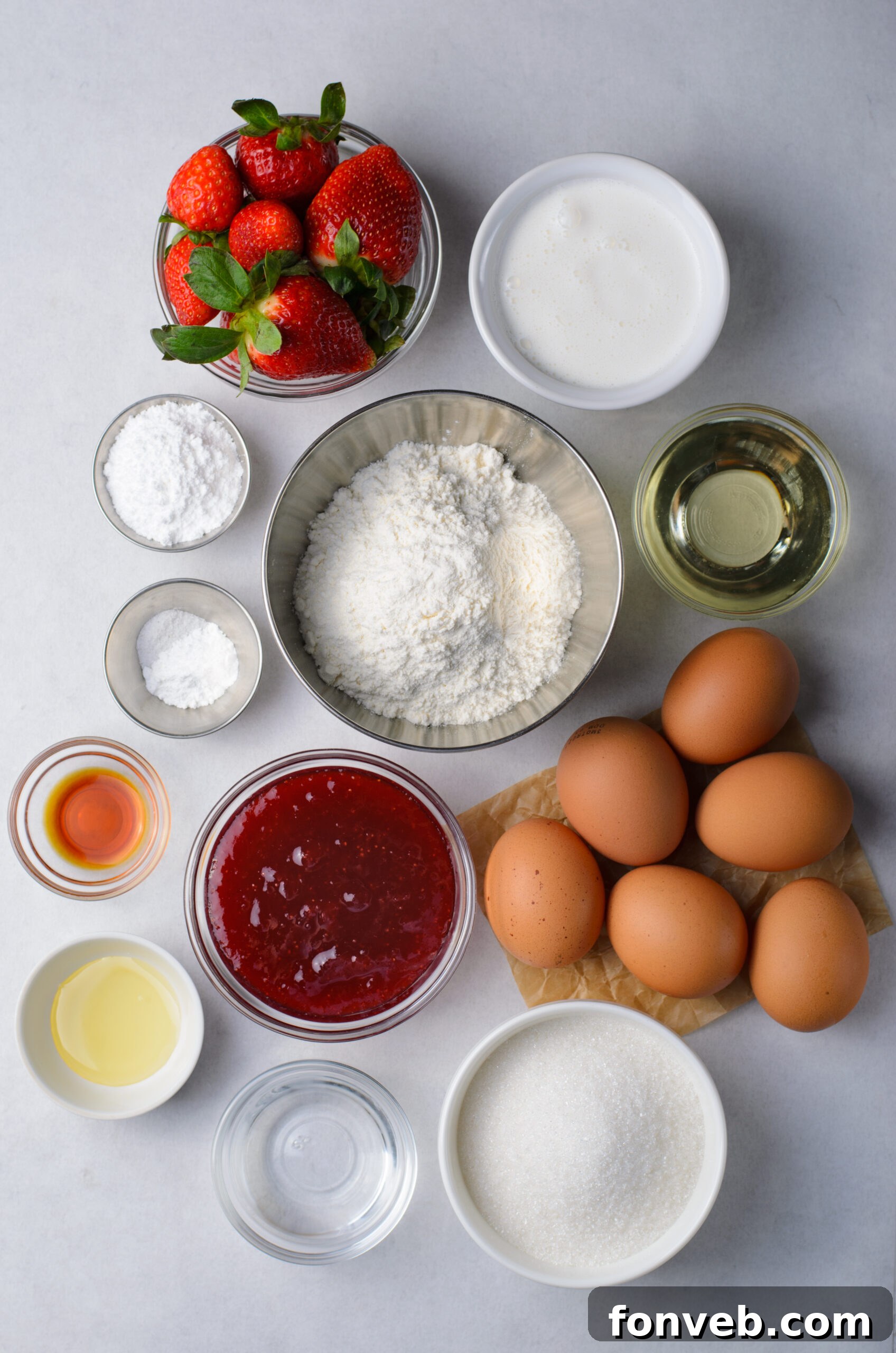 Overhead view of the ingredients needed to complete this recipe.