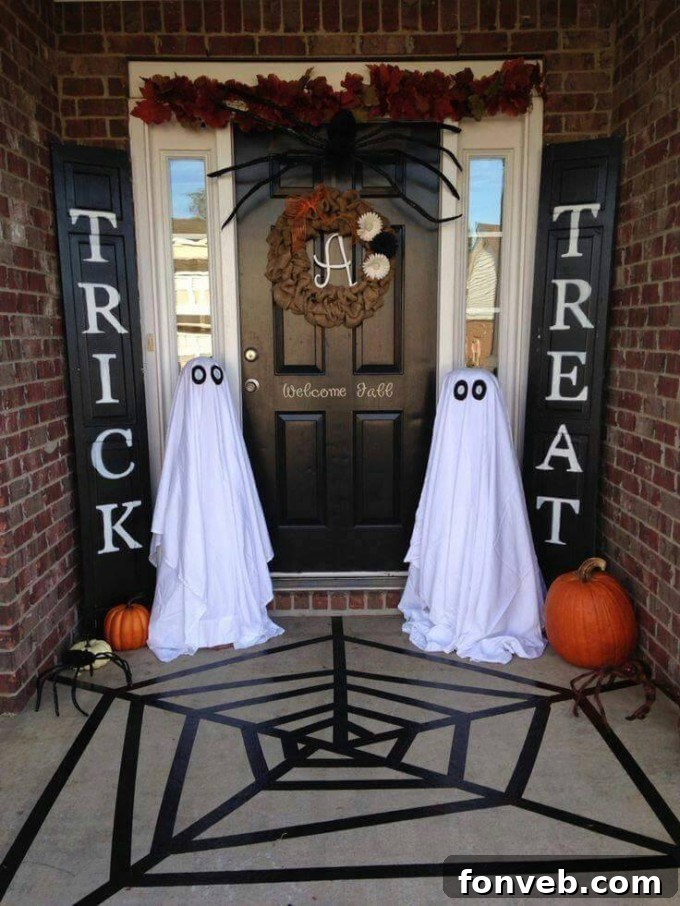 Spooktacular Fall and Halloween Inspirations to Love 40 Ethereal ghosts created from chicken wire for outdoor Halloween decor