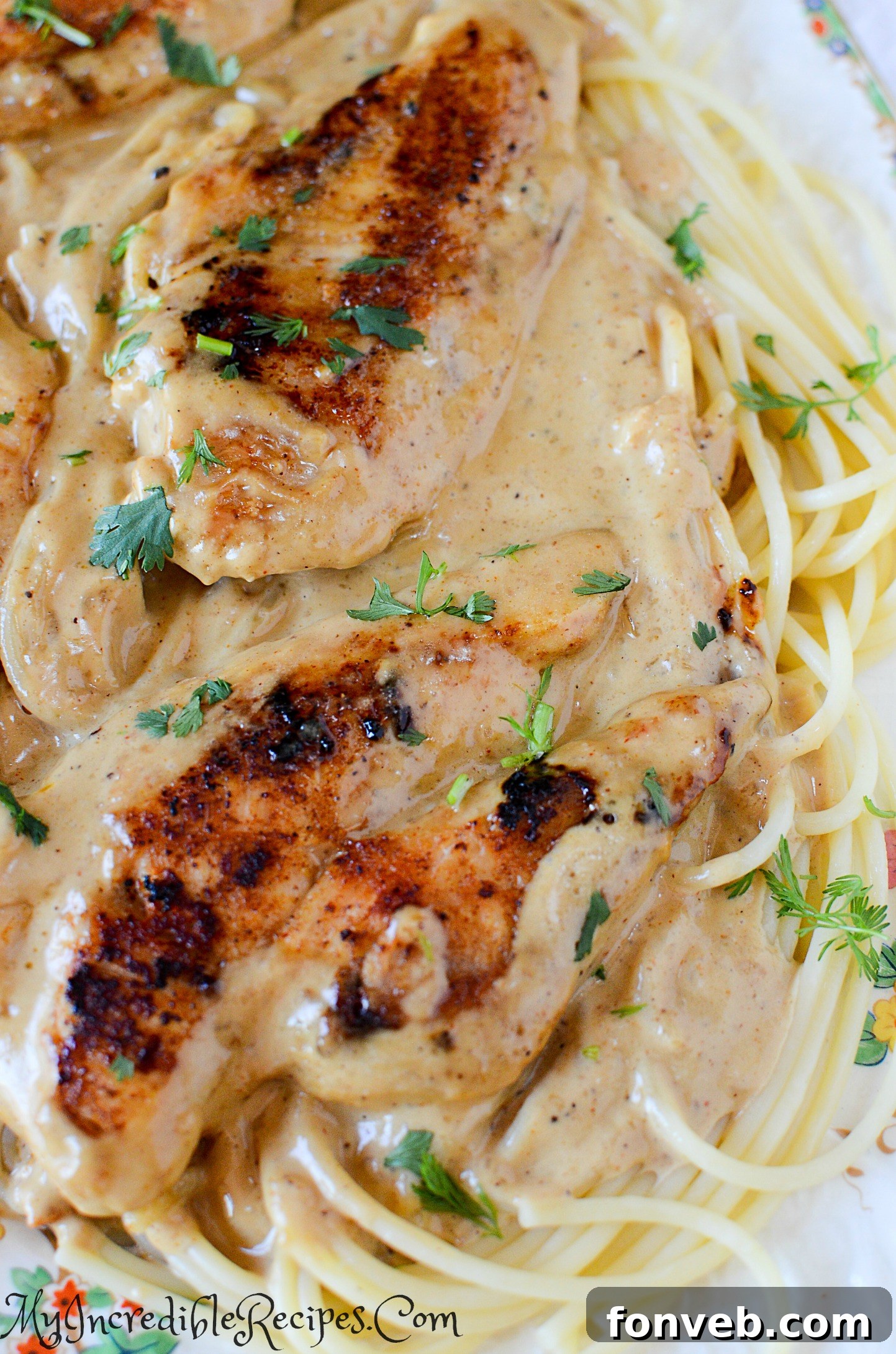 Pan-fried chicken ready for sauce