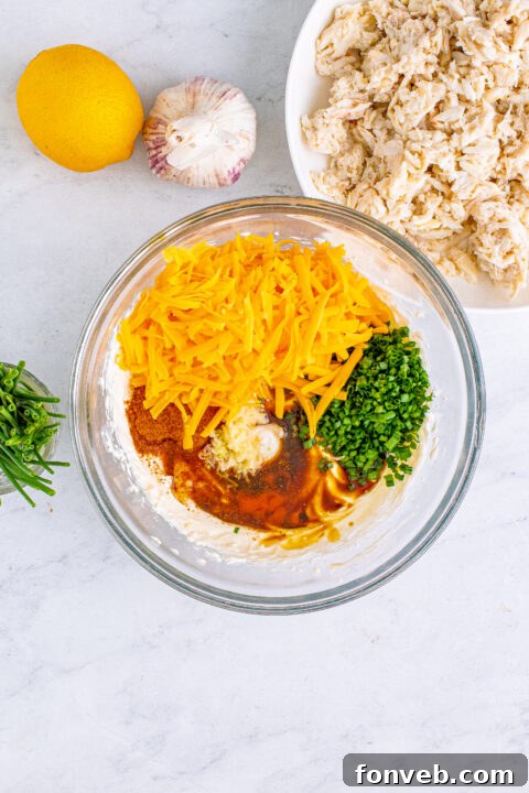 Detail shot of the golden-brown, bubbly surface of the crab dip, fresh out of the oven.