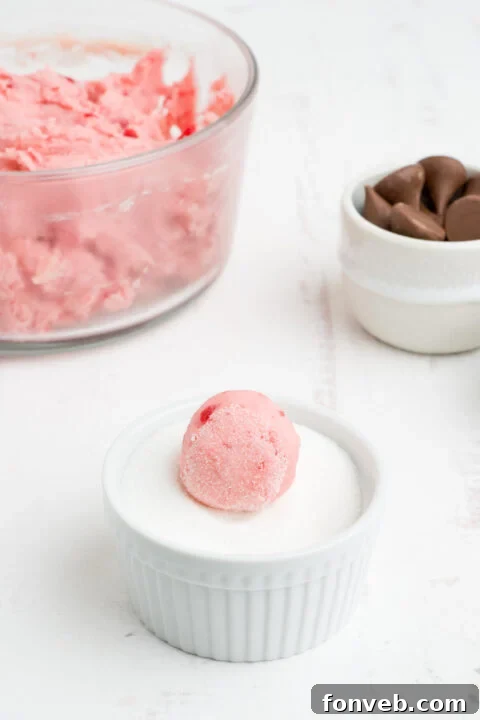 A close view of the Cherry Blossom Cookie's top.