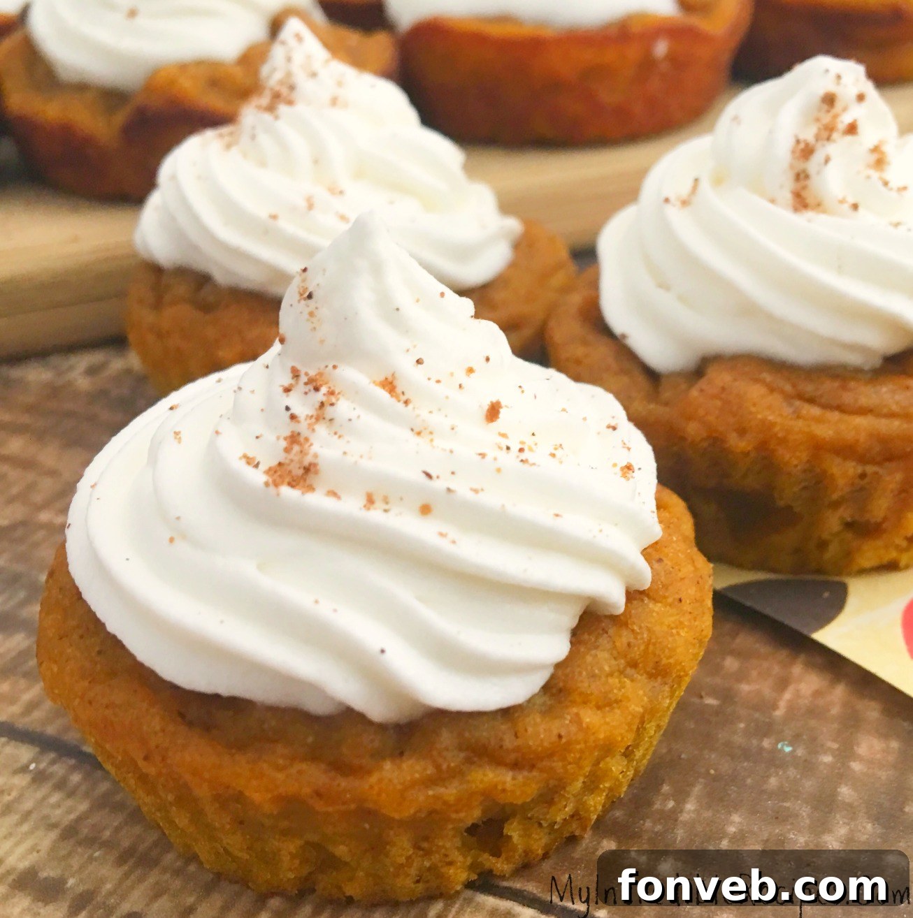 Another perspective of the delicious Pumpkin Pie Cupcakes
