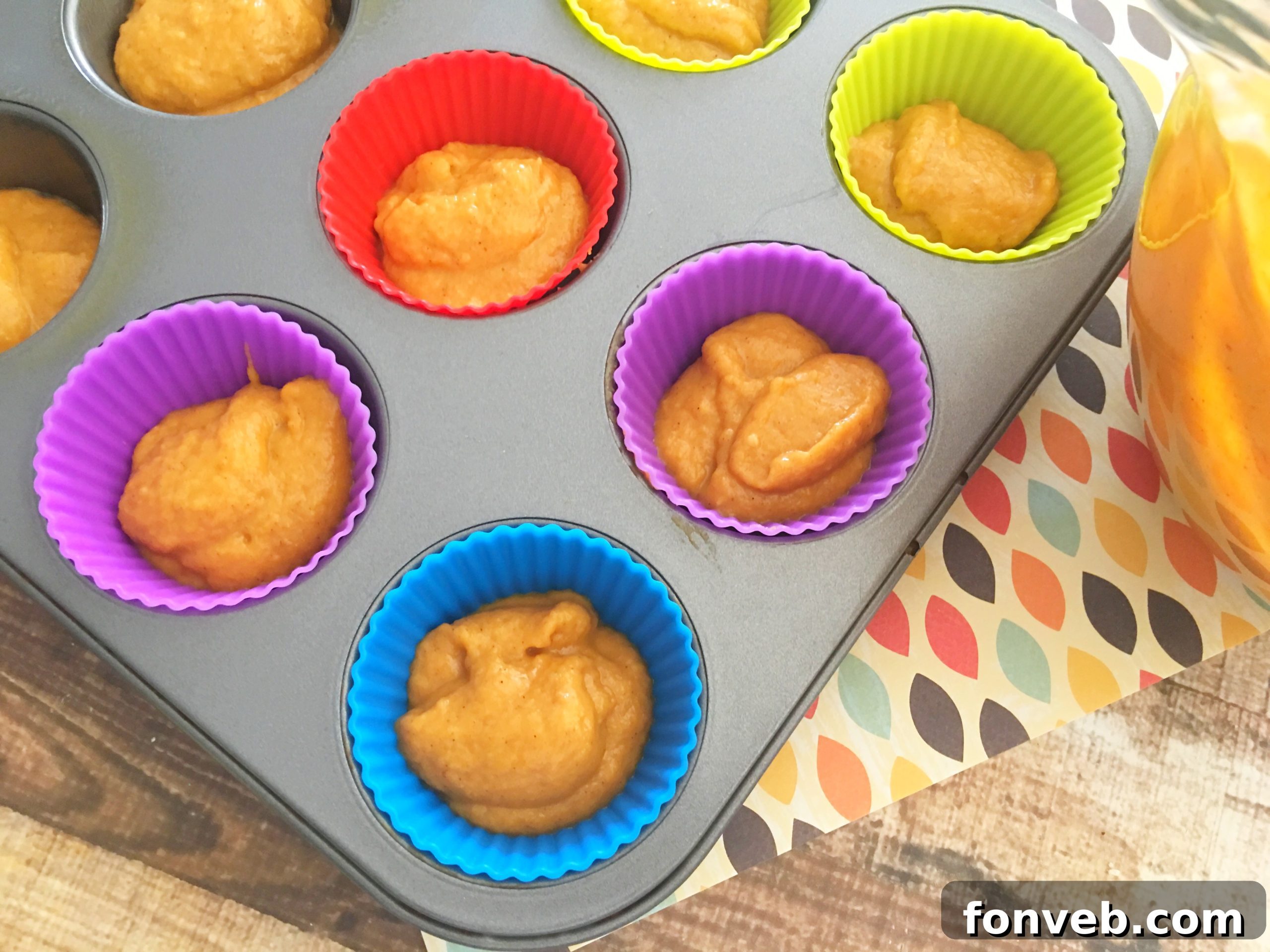 Another view of the baked Pumpkin Pie Cupcakes