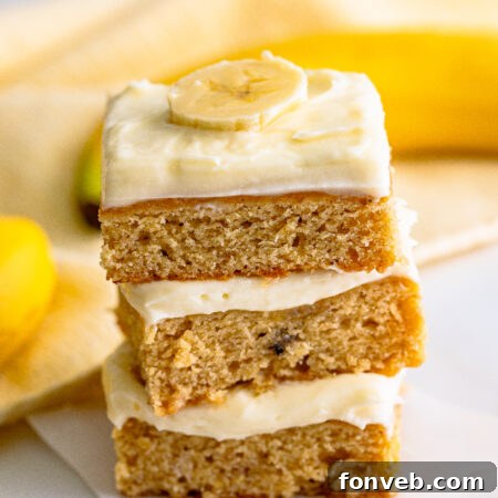 Three Banana Brownies stacked, symbolizing the recipe.