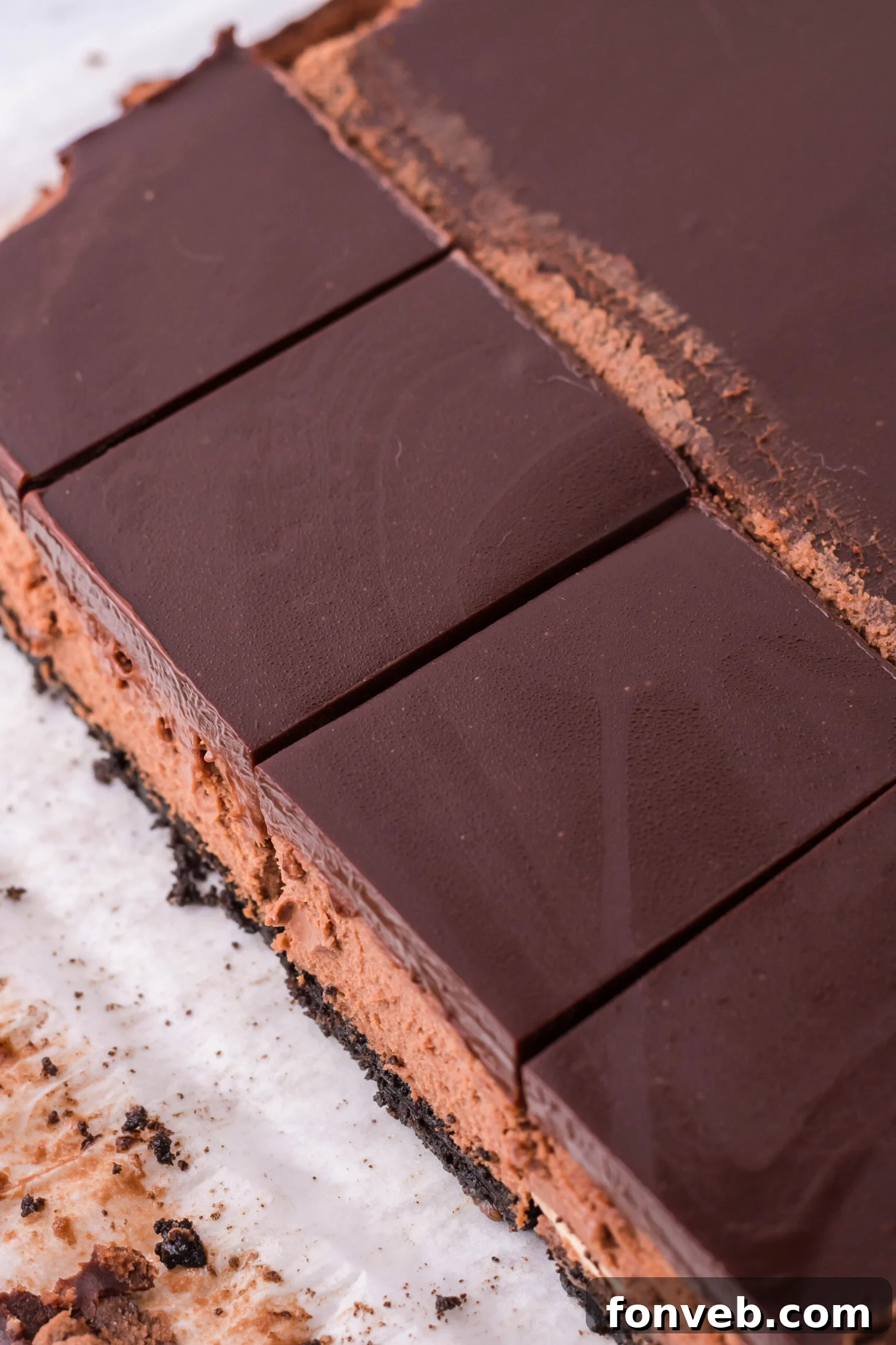 Overhead shot of the chocolate ganache