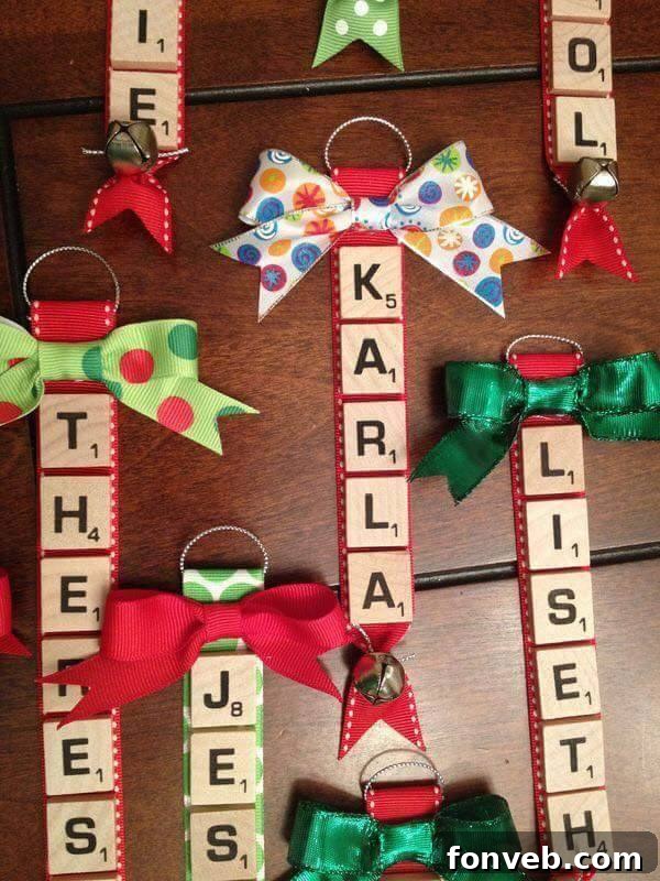 Scrabble Name Ornaments, a personalized DIY Christmas craft