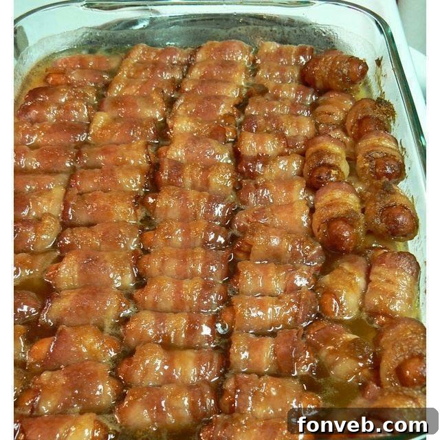 Bacon Brown Sugar Smokies, a popular holiday appetizer