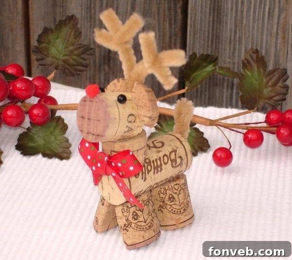 Reindeer Cork Decoration, a simple and eco-friendly Christmas craft