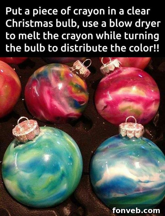 Melting Crayon Ornaments, a colorful and artistic DIY project