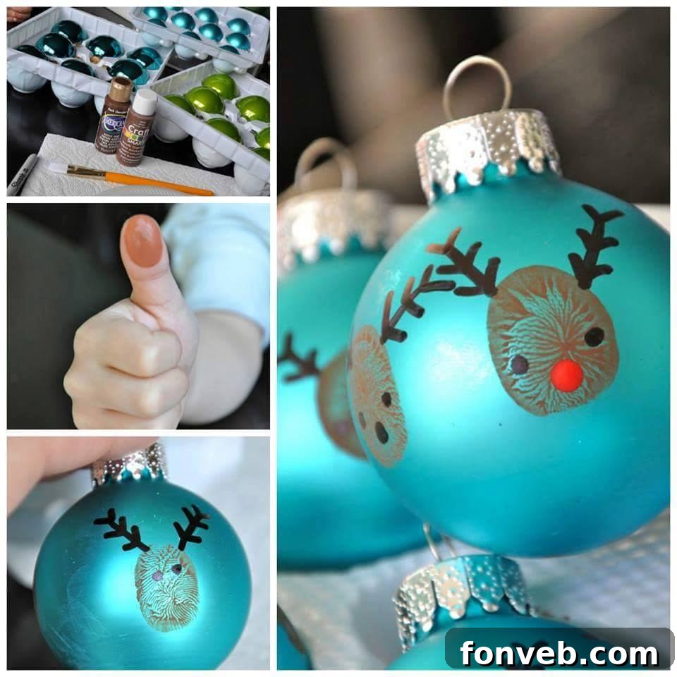 Reindeer Thumbprint Ornament, a cute and personalized Christmas craft for kids